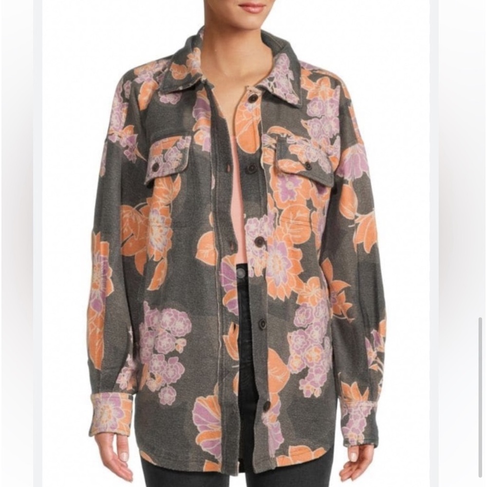 NWT Free People Floral Charcoal Combo Ruby